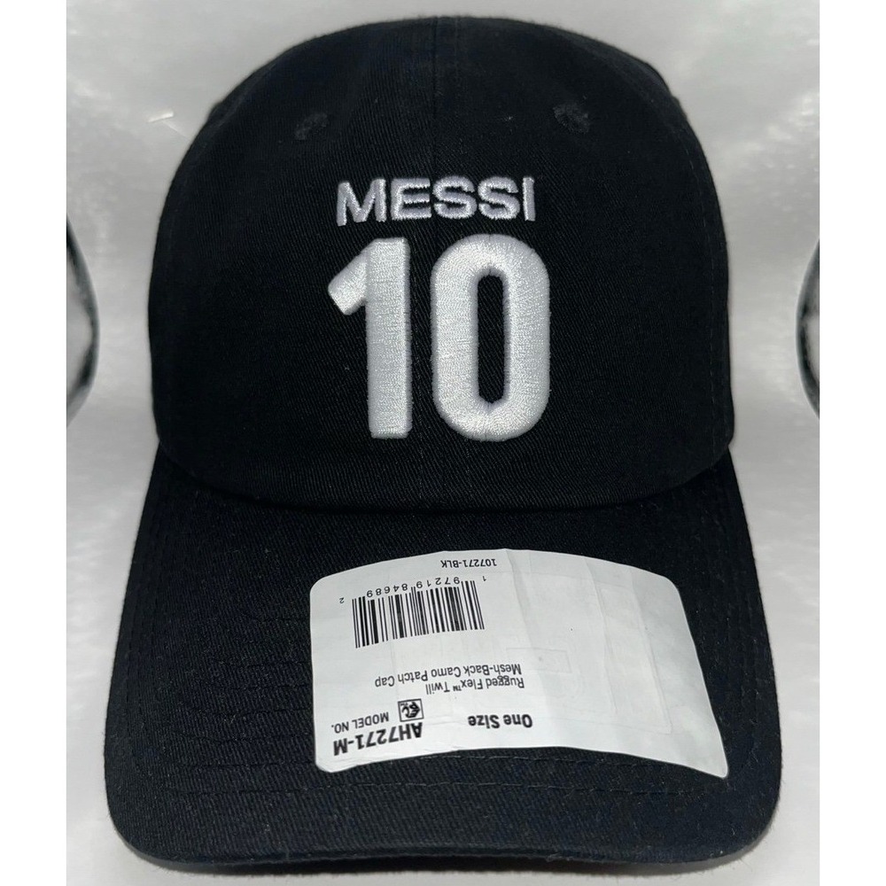 AFA Lionel Messi 10 Soccer Hat Argentina Black Adjustable Cotton Baseball Cap OS